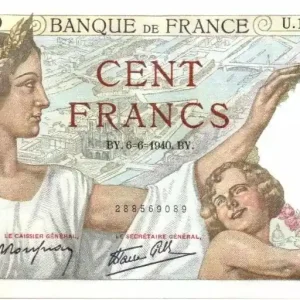 Billet France 100 Francs Sully - 06-06-1940 Série U.11543 SPL Expédié Aujourd’hui