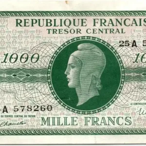 Billet France 1000 Francs Marianne - 1945 Lettre A - Série 25 A Retour Gratuit