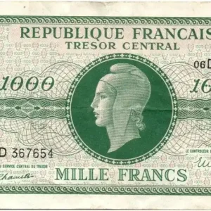 Billet France 1000 Francs Marianne - 1945 Lettre D - Série 06 D Dernier Modèle
