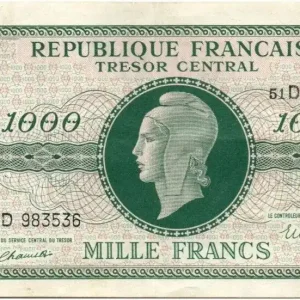 Billet France 1000 Francs Marianne - 1945 Lettre D - Série 69 D Premium