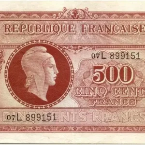 Billet France 500 Francs Marianne - 1945 Lettre L - Série 07 L Commander Vite