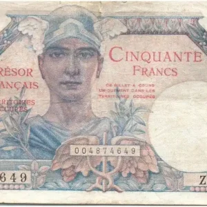 Billet France 50 Francs Mercure, Trésor Français - 1947 - Série Z.2 Dernière Chance