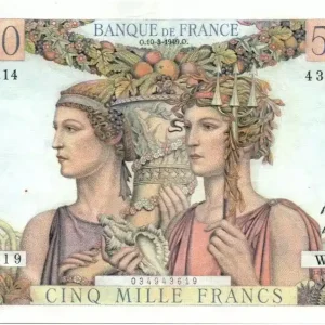 Paiement Sécurisé Billet France 5000 Francs Terre et Mer - 10-03-1949 Série W.14