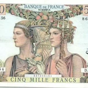 Billet France 5000 Francs Terre et Mer - 07-03-1957 Série D.156 Premium