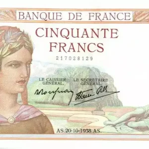 Soldes Billet France 50 Francs Cérès - 20-10-1938 Série D.8682-129