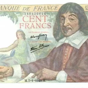 Promotion Saisonnière Billet France 100 Francs Descartes - 07-01-1943 Série K.60
