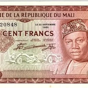 Billet Mali 100 Francs Pdt M. Keita, engins - Pirogues - 1960 Offre Exclusive