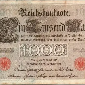 Billet Allemagne 1000 Mark Brun numérotation rouge - 1910 - 7 chiffres Édition Limitée