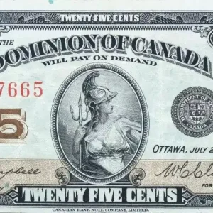 Meilleur Choix Billet Canada 25 Cent Britannia - 1923 - Série E