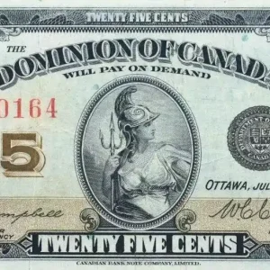 Soldes Billet Canada 25 Cent Britannia - 1923 - Série H