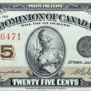 Premium Billet Canada 25 Cent Britannia - 1923 - Série L