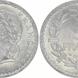 France 5 Francs Lavrillier - 1945 B Beaumont-le-Roger Top Qualité
