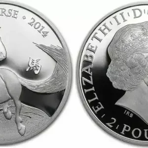 Royaume-Uni 2 Pounds Elisabeth II - Année du Cheval Once Argent 2014 Dernière Chance