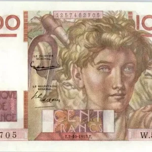 Paiement Sécurisé Billet France 100 Francs Jeune Paysan - Filigrane Inversé - 1952 Série W.503