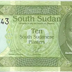 Billet Sud Soudan 10 Piastres Dr John Garang de Mabior - Gazelle - 2011 Gros Lot