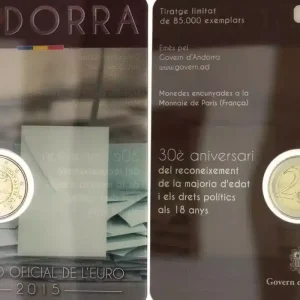 Andorre 2 Euros, Majorité à 18 ans - 2015 Coincard Bon Marché