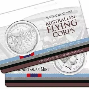 Australie 50 Cents Australie en Guerre - Flyings corps 2014 Commander Maintenant