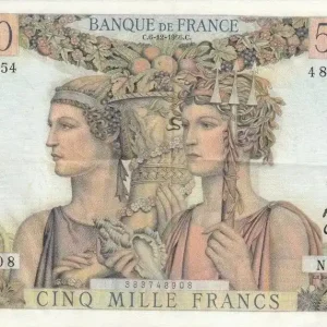 Billet France 5000 Francs Terre et Mer - 06-12-1956 Série N.154 Promotion