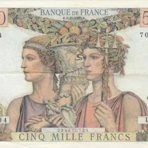 Satisfait Ou Remboursé Billet France 5000 Francs Terre et Mer - 03-11-1949 Série U.34