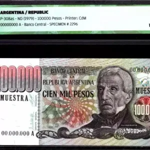 Haute Qualité Billet Argentine 100000 Pesos J. San Martin - Immeuble - 1979 - ICG UNC63