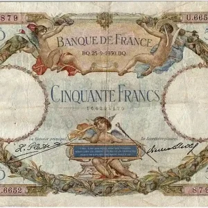 Billet France 50 Francs Luc Olivier Merson - 25-09-1930 Série U.6652 Artisanat