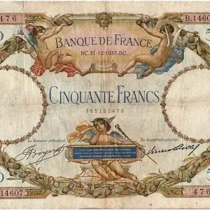 Meilleur Prix Billet France 50 Francs Luc Olivier Merson - 21-12-1933 Série B.14607
