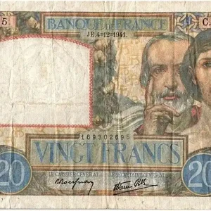 Édition Limitée Billet France 20 Francs Science et Travail - 04-12-1941 Série C.6773