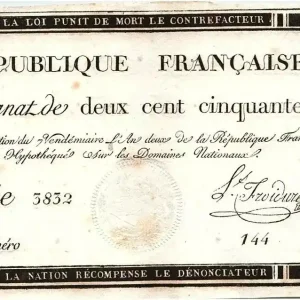 Nouvelle Collection Billet France 250 Livres 7 Vendemiaire An II - 28.9.1793 - Ls Froidure
