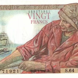 Fait Main Billet France 20 Francs Pêcheur - 28-01-1943 Série S.64