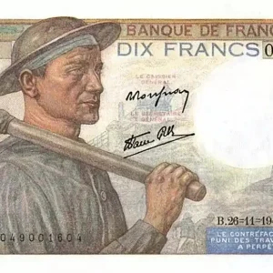 Billet France 10 Francs Mineur - 26-11-1942 Série Q.20 Gros Lot