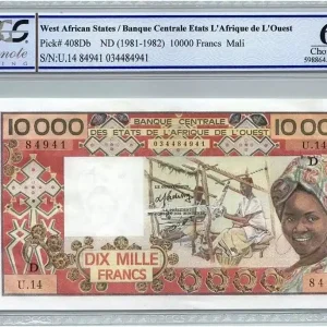 Billet BCEAO 10000 Francs Mali - Tissage - 1981 - PCGS UNC 64 OPQ Usine Directe