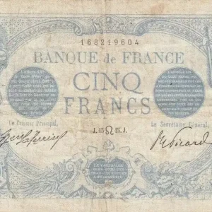 Soldes Billet France 5 Francs Bleu - 15-07-1915 Série U.6729