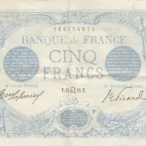 Populaire Billet France 5 Francs Bleu - 15-07-1915 Série E.6739