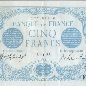 Premium Billet France 5 Francs Bleu - 22-03-1916 Série F.10967 TTB