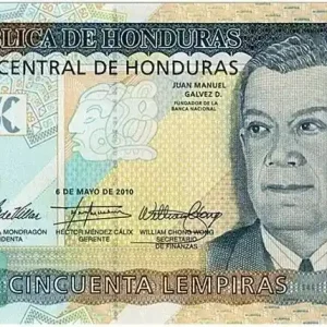 En Vogue Billet Honduras 50 Lempiras Juan Manuel Galvez D. - 2010