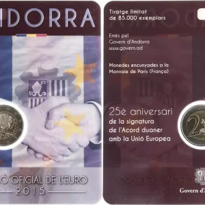 Andorre 2 Euros, Union douanière - 2015 Coincard Original