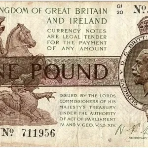 Billet Royaume-Uni 1 Pound Roi George V et St George - 1922 Affaire À Saisir