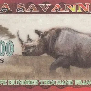 Prix Choc Billet Animaux 500000 Francs, La Savana - Rhinocéros - 2016