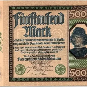 Tendance Billet Allemagne 5000 Mark Spinelli - 16-09-1922 Série G G - p.Neuf
