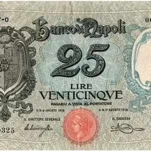 Commande En Gros Billet Italie 25 Lire Armoiries - 1918