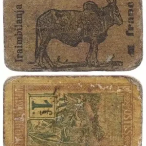 Billet Madagascar 1 Franc Zébu -1916 Édition Limitée