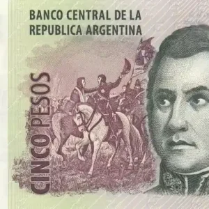Billet Argentine 5 Pesos J. San Martin - Mendoza - Série J - 2015 - Neuf - P.353 Livraison Express