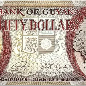Billet Guyana 50 Dollars Carte du Guyana - 50 ans Indépendance - 2016 - Neuf - P.41 Quantité Limitée