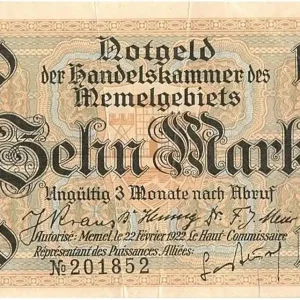 Billet Memel 10 Mark Phare - 1922 Meilleur Prix