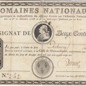 Billet France 200 Livres Louis XVI - Décembre 1789 et Avril 1790 - Série M.242 Certifié