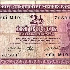 Billet Turquie 2.50 Lira Kemal Ataturk - Banque - 1955 Premium