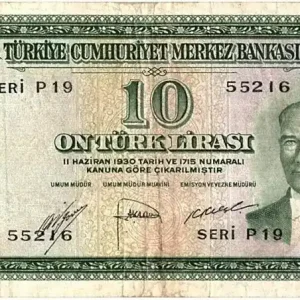 Billet Turquie 10 Lirasi Kemal Ataturk - Pont - 1952 Garantie Incluse