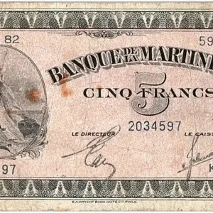 Billet Martinique 5 Francs Liberté - 1942 Livraison Mondiale