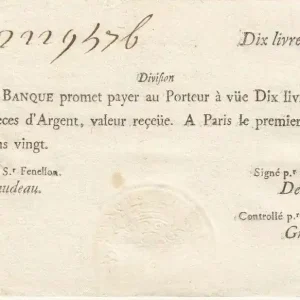 Billet France 10 Livres Banque de Law - 01-07-1720, typographié - 2229476 Gros Lot