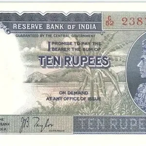 Réduction Billet Inde 10 Rupee George VI - Eléphants - 1937